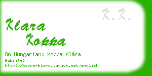 klara koppa business card
